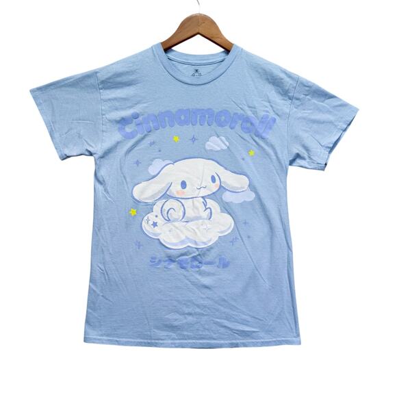 Cinnamoroll Anime Cute T-Shirt Sanrio Pastel Kawaii Graphic Tee Baby Blue M - Picture 1 of 4